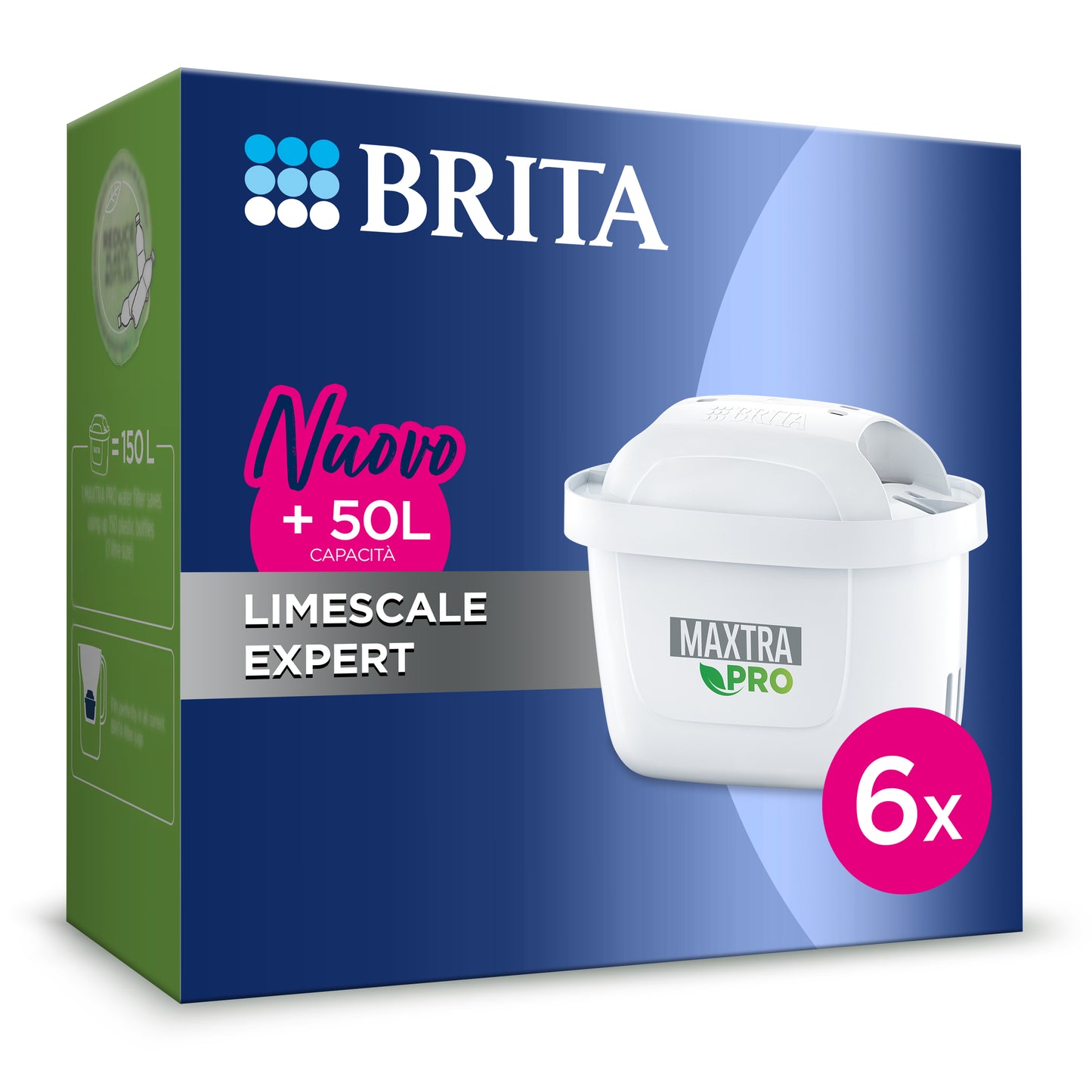 Filtro per Acqua Maxtra Pro Limescale Expert (Pack 6) Capacità 150 Litri, Brita