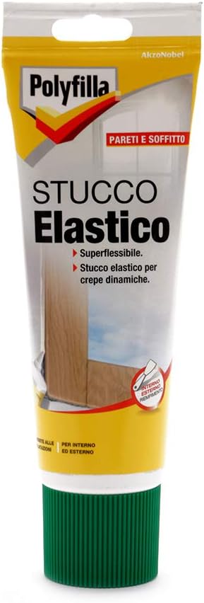 Stucco Elastico in Pasta per Interno ed Esterno, Bianco (330 gr), Polyfilla